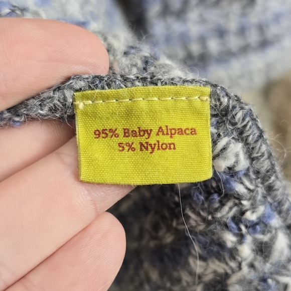 Kuna Baby Alpaca Wool Fur Knit Variegated Woven Cardigan Sweater Jacket - Picture 6 of 6